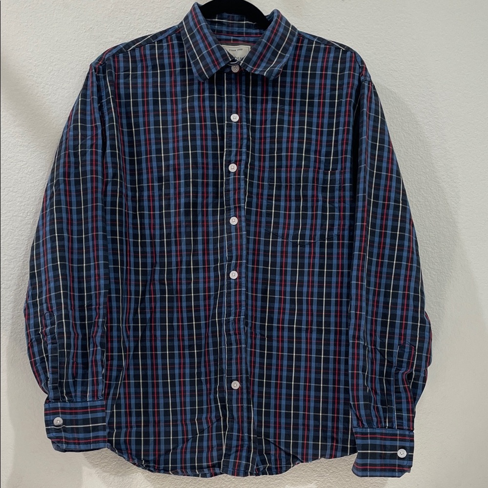 Globus Men's Blue and Red Checkered Button Down Shirt